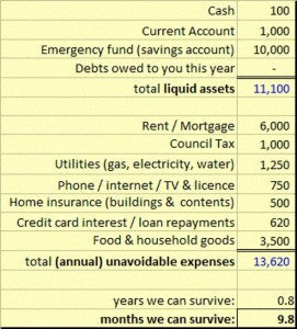 Emergency fund ratio