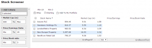Morningstar final stocks (Screening for Stocks &ndash; Dividend Portfolio 2)