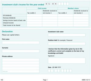 185 – Investment club certificate 2