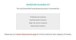 Goji investor requirements