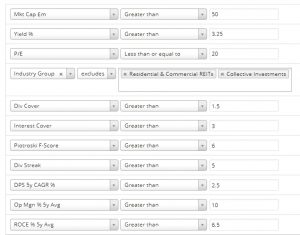 CI rules 4 (Defensive Dividend Stock Screen)