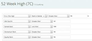 52W High rules 1 (New Highs Stock Screen)
