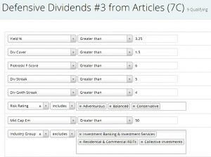 Hobson rules 2 (Defensive Dividends Stock Screen #3)