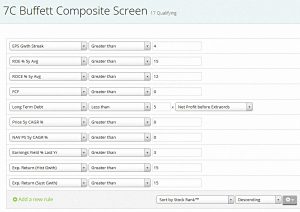 7C Buffett rules 1 (Buffett Composite Stock Screen)