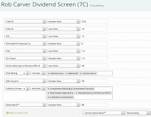 Carver rules 2 (Rob Carver Dividend Stock Screen)