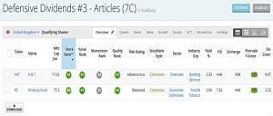 Defensive Dividend 200826 (Stock Screeners August 2020)