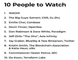 Ten people to watch